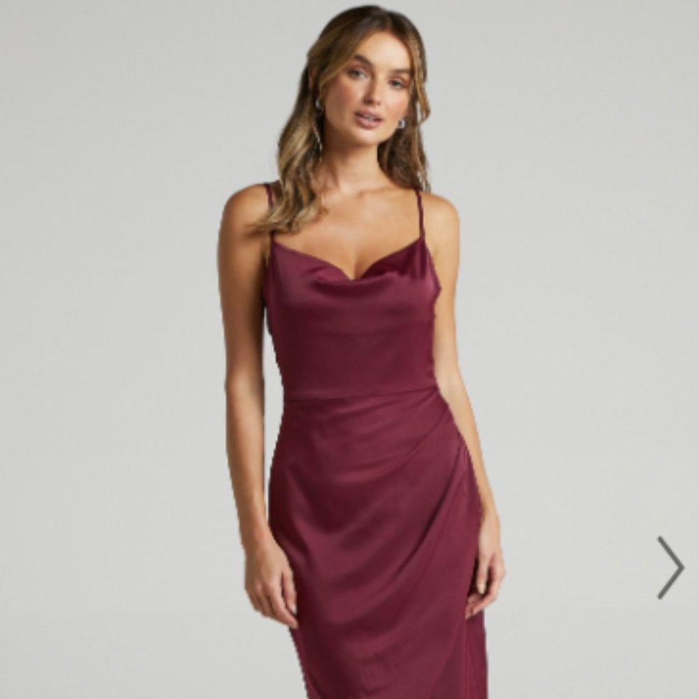 Mulberry Satin Dress - New with Tags